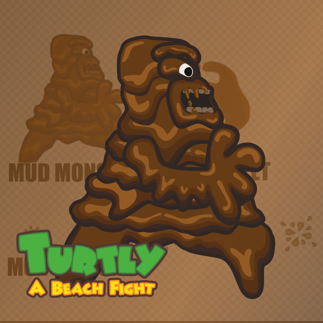 Mud 2D Character - Turtly - A Beach Fight