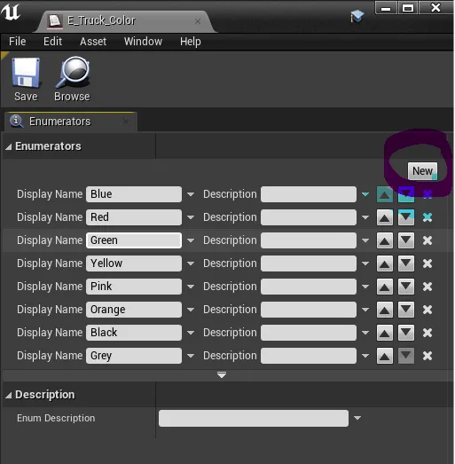 Add a new enumerator inside E_Truck_Color with the new color name.