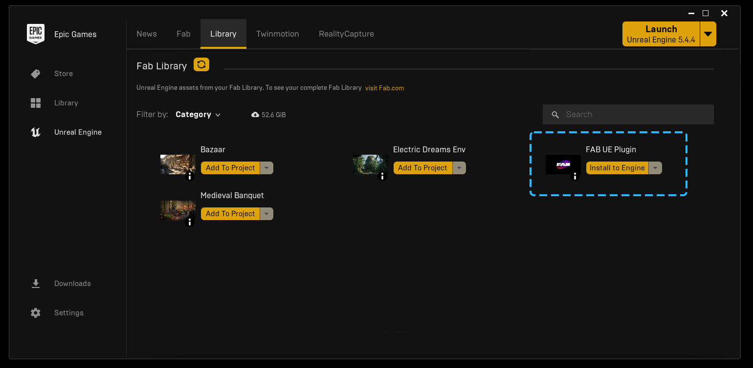 How to find FAB plugin in Epic Launcher